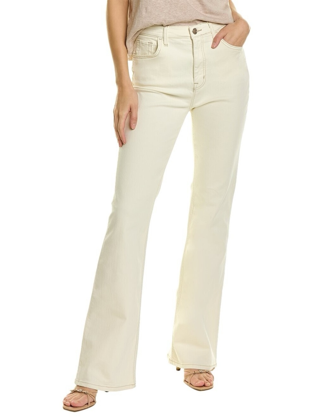 Current/Elliott Cream Flare Jeans